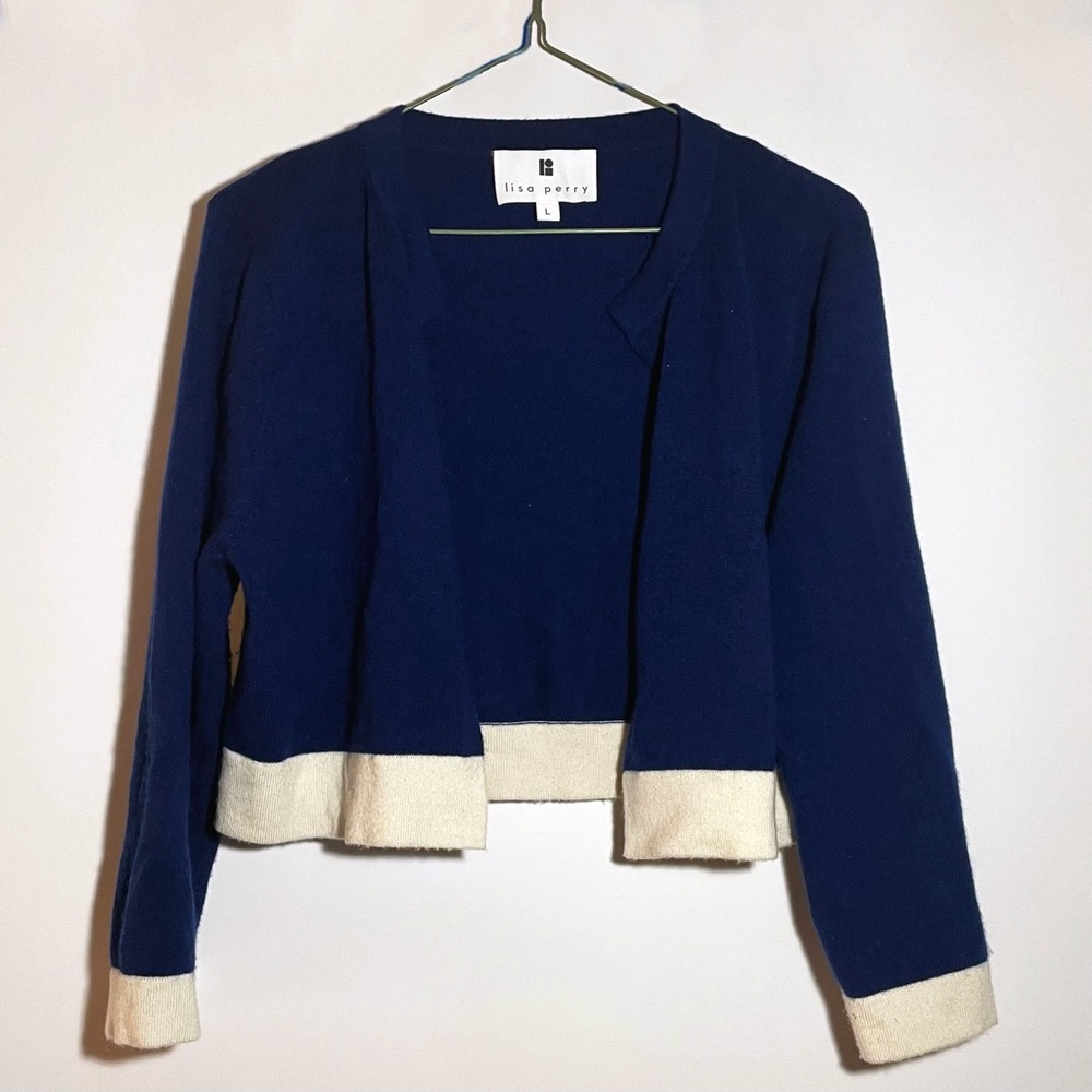 Blue Cashmere Cropped Sweater